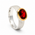 Ring Granat teilvergoldet 5µ