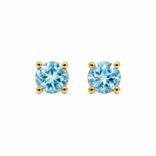 Boucles doreilles en aigue-marine plaquées or 5 µ