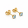 Gold-plated aquamarine stud earrings, 5µ