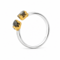 Ring Rohdiamant teilvergoldet 5µ
