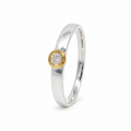 Ring Diamant (Natur) 0,2ct teilvergoldet 5µ