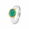 Ring Smaragd (Natur) teilvergoldet 5µ