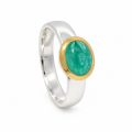 Ring Smaragd (Natur) teilvergoldet 5µ
