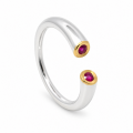 Ring Rubin (Natur) teilvergoldet 5µ