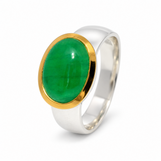Ring Smaragd (Natur) teilvergoldet 5µ