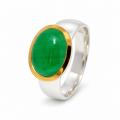 Emerald Ring (Natural), partly gold-plated (5µ)