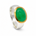 Ring Smaragd (Natur) teilvergoldet 5µ