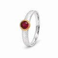 Ring Rubin (Natur) teilvergoldet 5µ