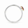 Ring Rubin (Natur) teilvergoldet 5µ