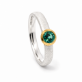 Bague Indigolite Tourmaline partiellement plaquée or 5µ