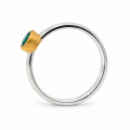 Ring indigolite tourmaline partly gold-plated 5µ