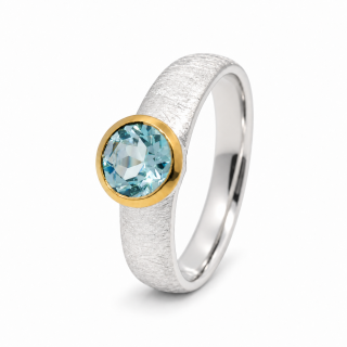 Ring Aquamarin teilvergoldet 5µ