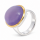 Ring Chalcedon teilvergoldet 5µ