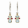 Aquamarine, Spinel, and White Sapphire Dangle Earrings, partially gold-plated (5µ)