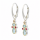Aquamarine, Spinel, and White Sapphire Dangle Earrings, partially gold-plated (5µ)
