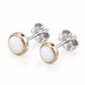 Ohrstecker Edelopal teilvergoldet 5µ