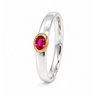 Ring Spinell, teilvergoldet 5µ