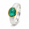 Ring Indigolith Turmalin teilvergoldet 5µ