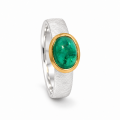 Ring Indigolith Turmalin teilvergoldet 5µ