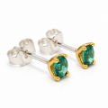Boucles doreilles en indigolite partiellement plaquées or 5 µ