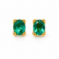 Indigolite Stud Earrings, partly gold-plated, 5µ