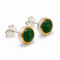 Boucles doreilles en jade partiellement plaquées or 5 µ