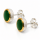 Jade Stud Earrings, partly gold-plated, 5µ