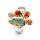 Ring Boulder Opal, Saphir, Diamant teilvergoldet 5µ
