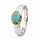 Bague en opale noire partiellement plaquée or 5 µ