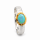 Ring with black opal, partly gold-plated, 5µ