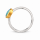 Ring with black opal, partly gold-plated, 5µ