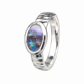 Ring with boulder opal, partly gold-plated 5µ