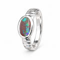 Bague Boulder Opal partiellement plaquée or 5µ