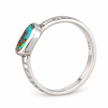 Bague Boulder Opal partiellement plaquée or 5µ