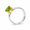 Bague péridot partiellement plaquée or 5 µ
