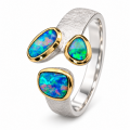 Ring Edelopal teilvergoldet 5µ