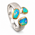 Ring precious opal partially gold-plated 5µ
