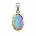 Black Opal Pendant, partly gold-plated (5µ)