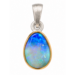Black Opal Pendant, partly gold-plated (5µ)
