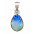 Anhänger Schwarzopal teilvergoldet 5µ