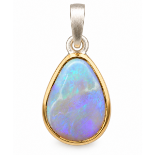 Anhänger Schwarzopal teilvergoldet 5µ