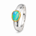 Ring precious opal partly gold-plated 5µ