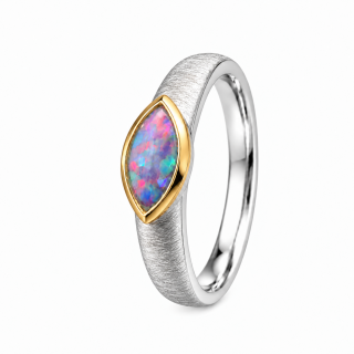 Ring precious opal partly gold-plated 5µ