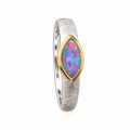 Ring precious opal partly gold-plated 5µ