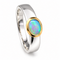 Ring precious opal partly gold-plated 5µ