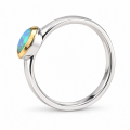 Ring precious opal partly gold-plated 5µ
