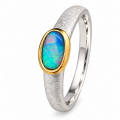 Ring precious opal partly gold-plated 5µ