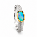 Ring precious opal partly gold-plated 5µ