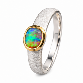 Ring Edelopal teilvergoldet 5µ