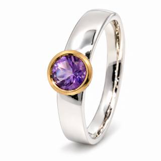 Ring Amethyst teilvergoldet 5µ
